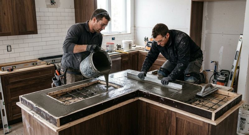 Concrete Counter Installation in Sonoma County, CA